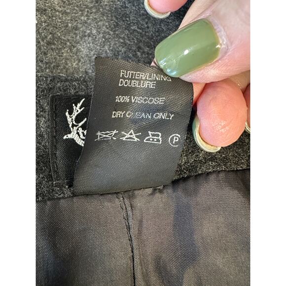 Lodenfrey Austrian Wool Skirt Gray Trim Button Detail Lined 70% Wool Size 38 (6) - Picture 11 of 11